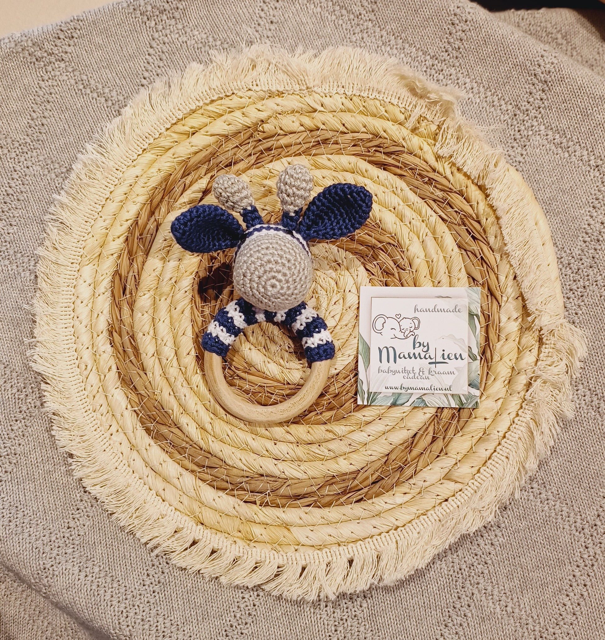 Rammelaar giraf blauw gestreept