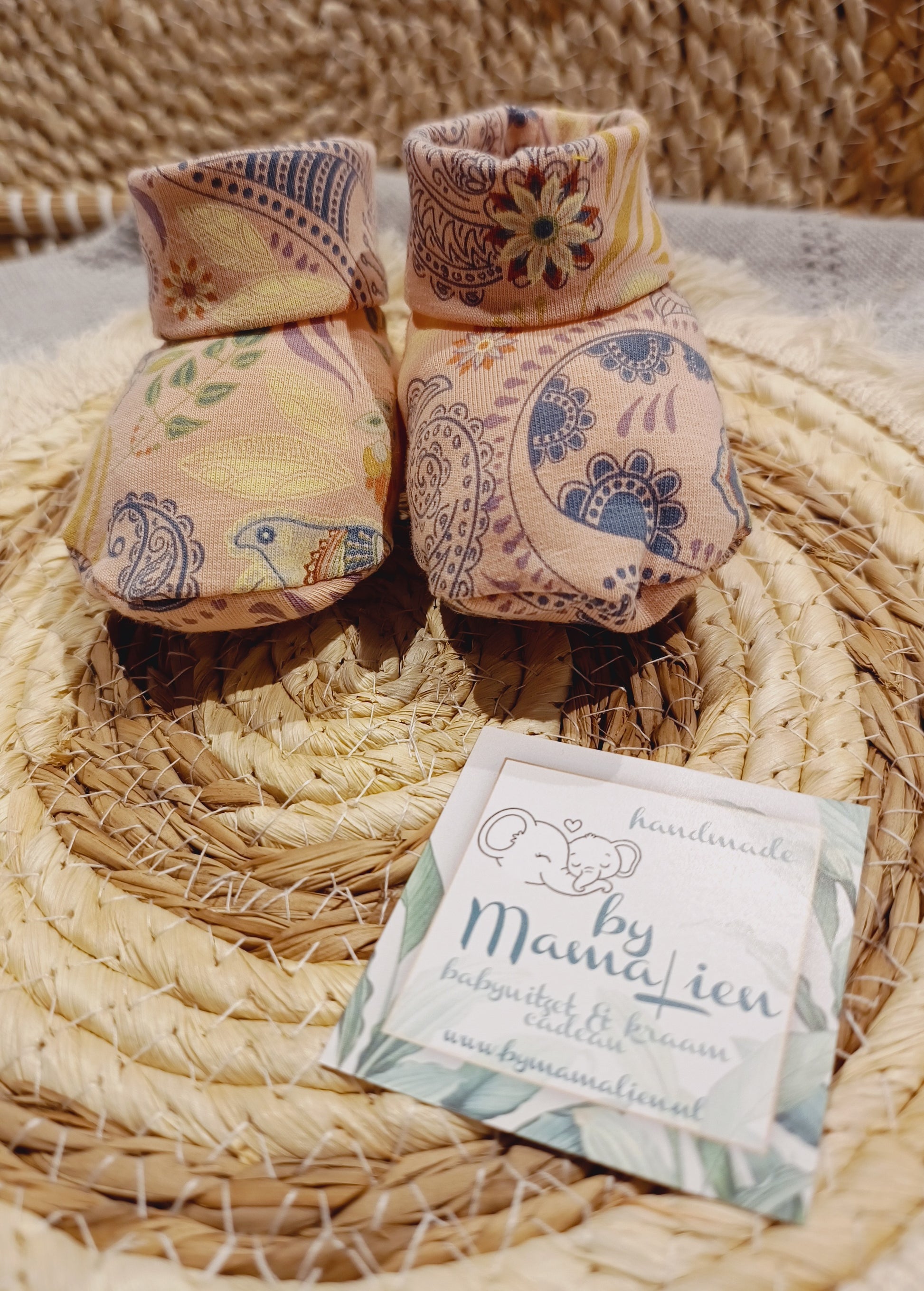 Baby slofjes roze retro