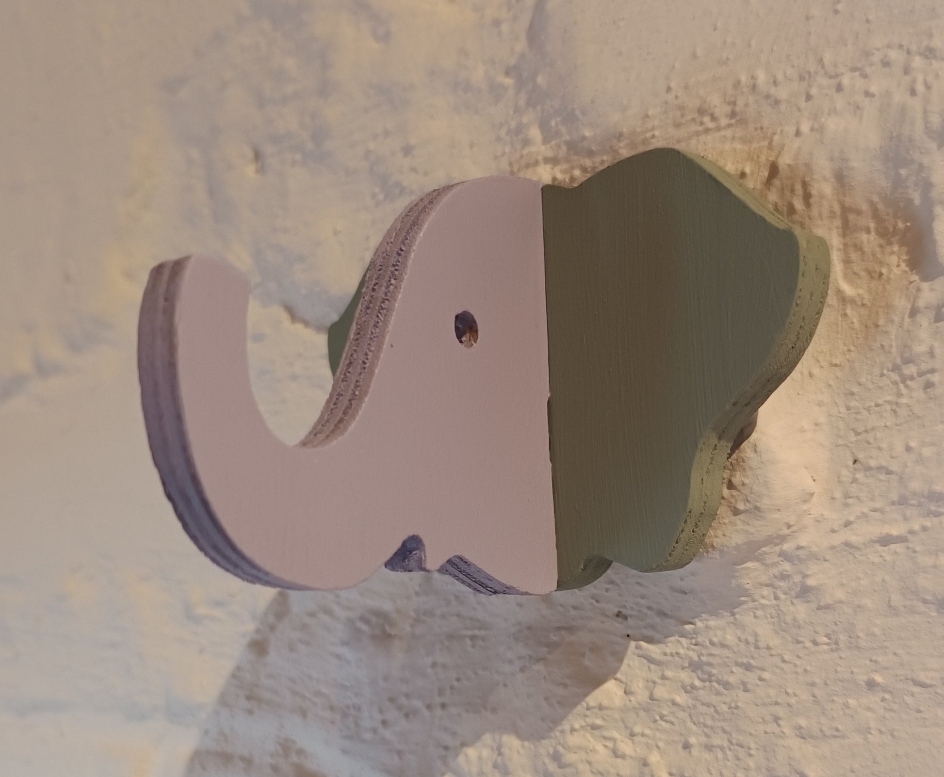 Wandhanger olifant groen / paars