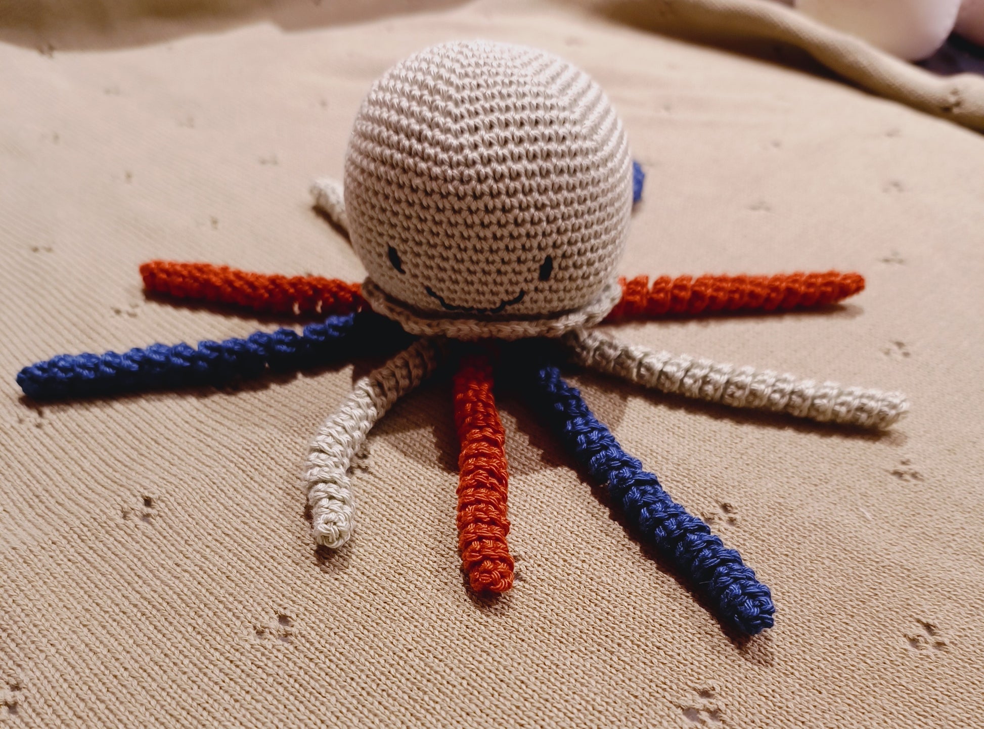 Gehaakte octopus groen blauw rood maat s