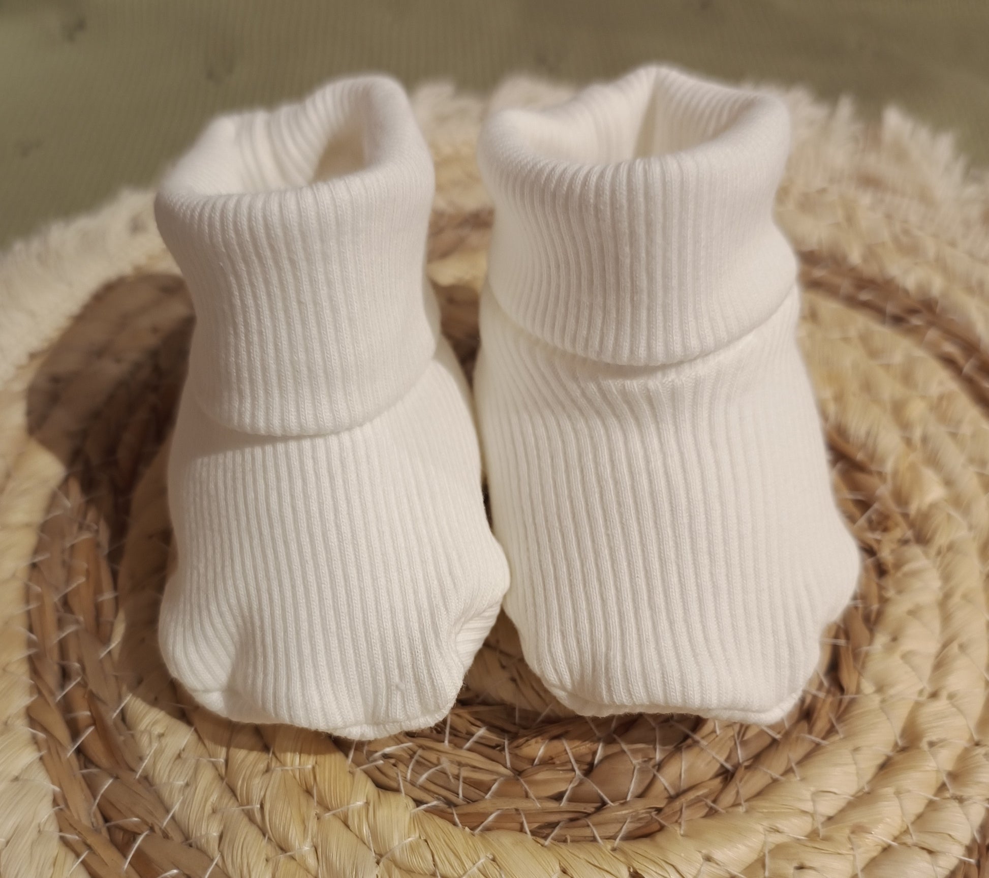 Baby slofjes witte rib