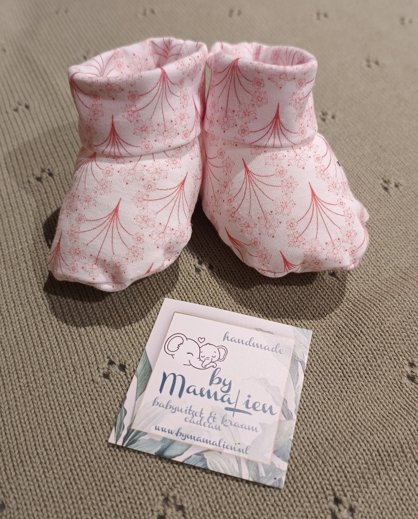 Baby slofjes roze boompjes