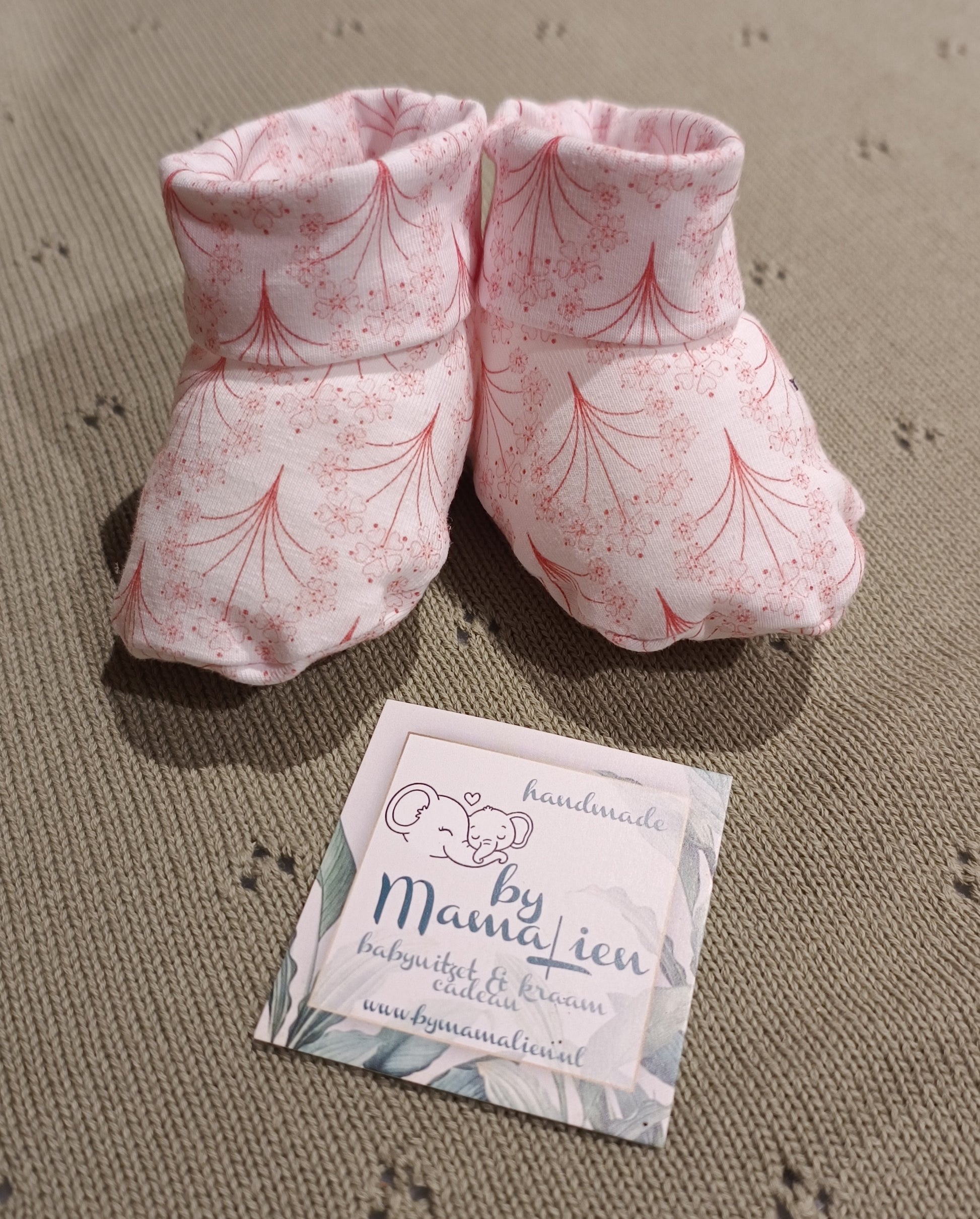 Baby slofjes roze boompjes