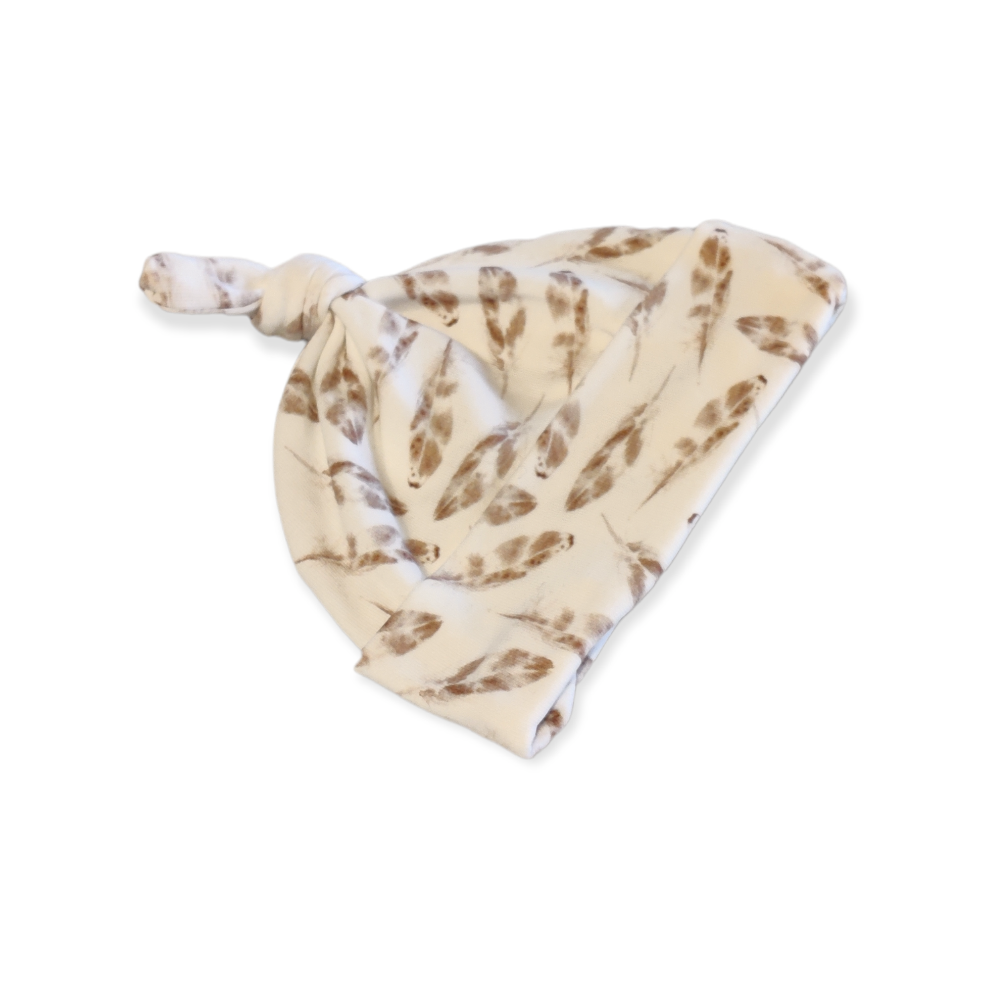 Baby knoopmutsje veertjes