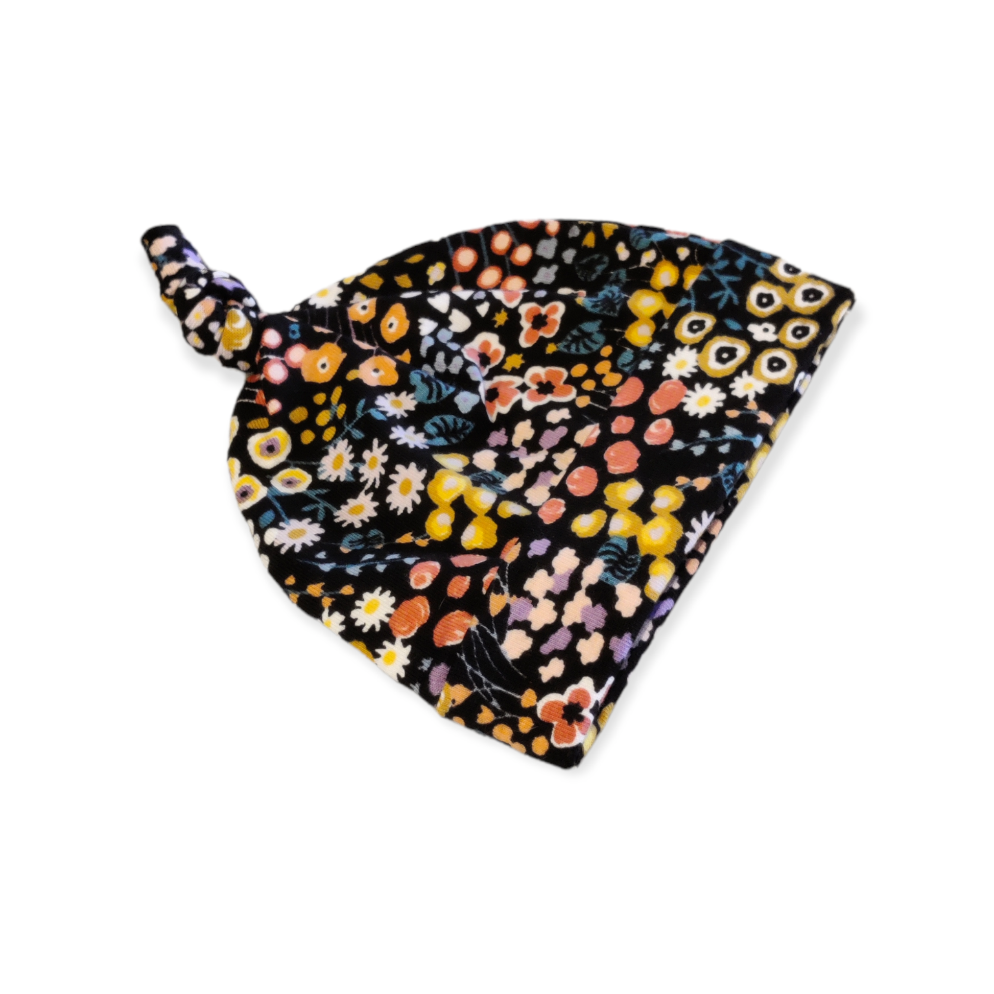 Baby knoopmutsje gekleurde bloemetjes