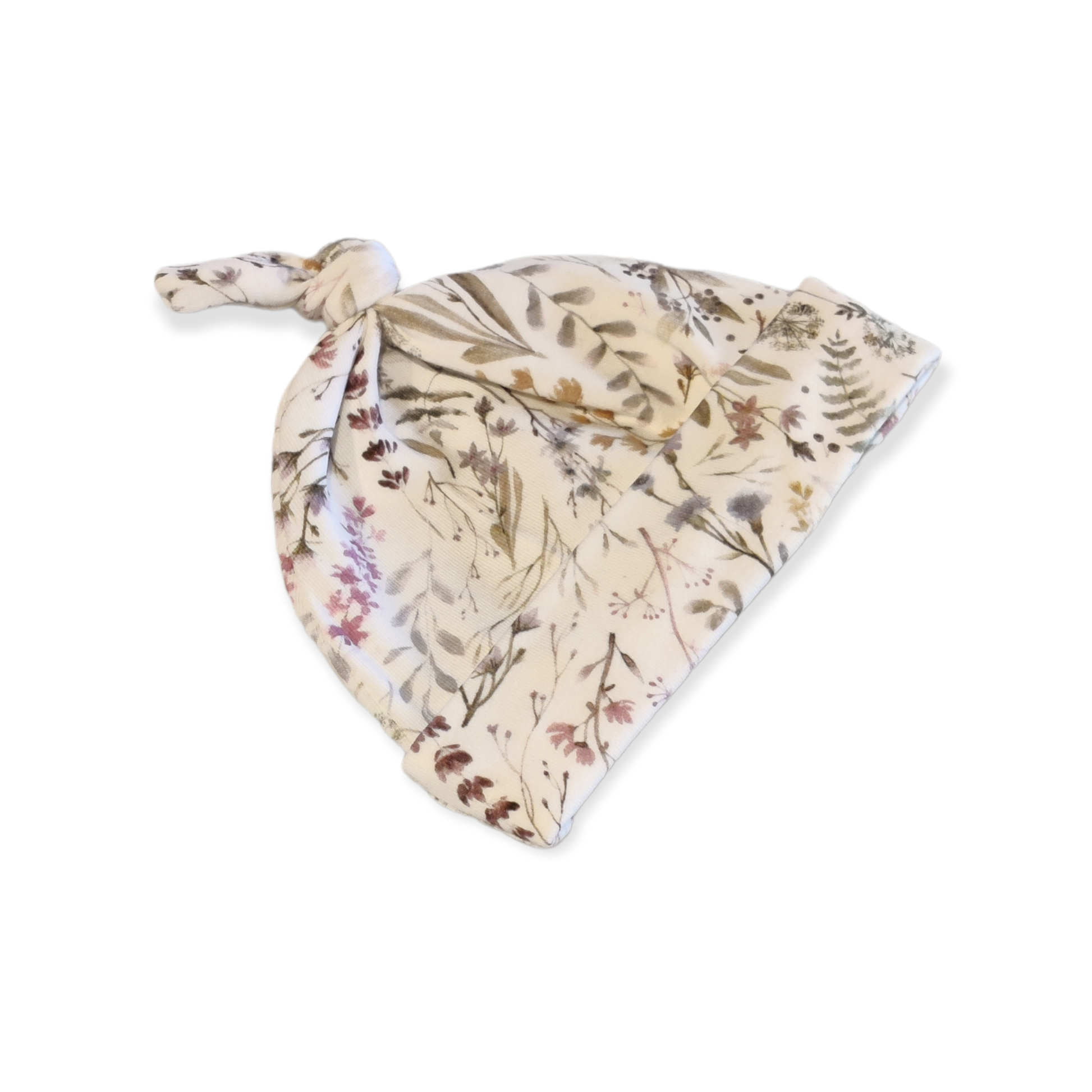 Baby knoopmutsje lieve bloemen