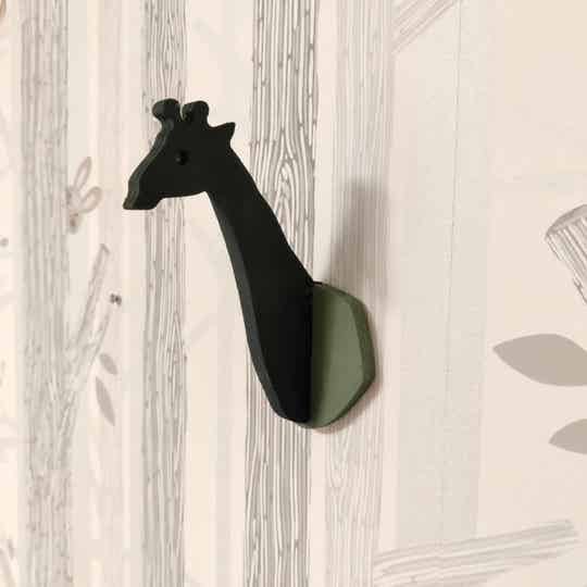 Wandhanger giraffe groen blauwe