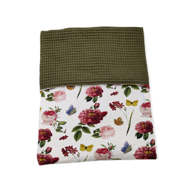 Wiegdeken bloemen / groen