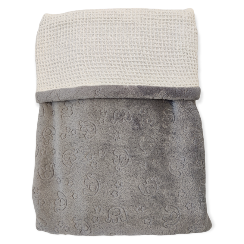 Wiegdeken fleece olifantjes
