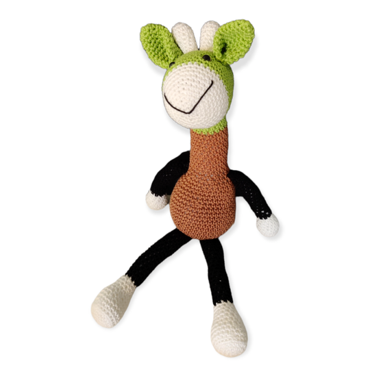 Gehaakte giraf groen / bruin / zwart