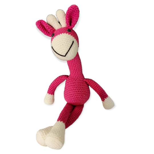 Gehaakte giraf oud roze