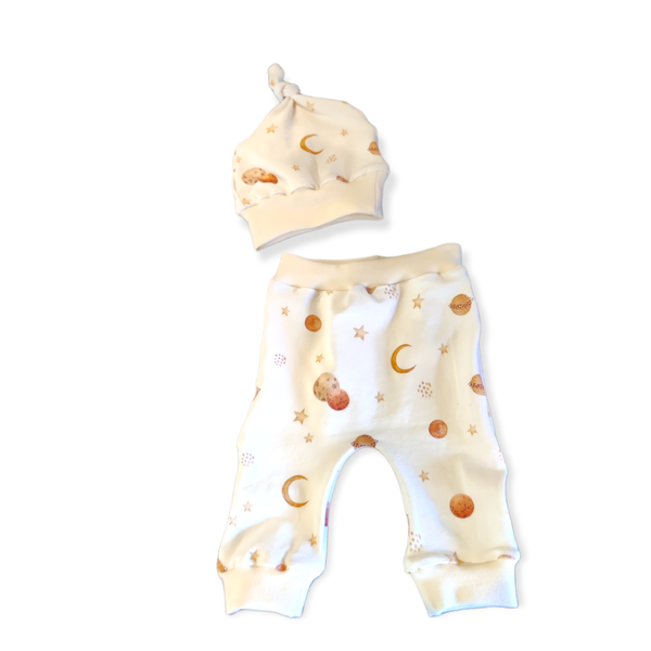 Baby setje maat 62/68 terra maan en sterren