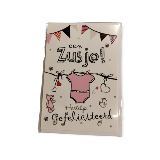 Geboorte wenskaart 40 Meisje