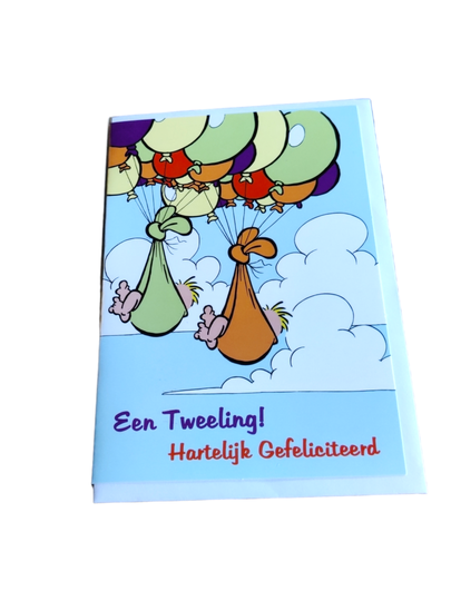 Geboorte wenskaart 83 tweeling