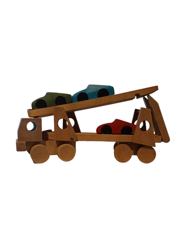 houten oplader met auto's