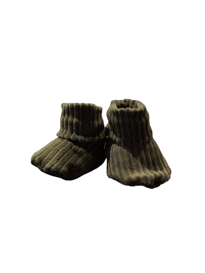 Baby slofjes zachte groene rib
