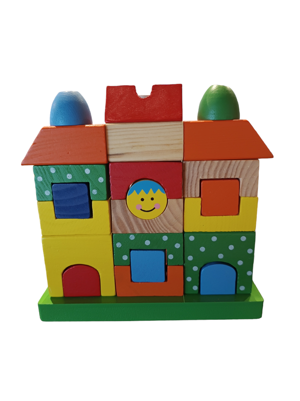 Houten puzzel huis