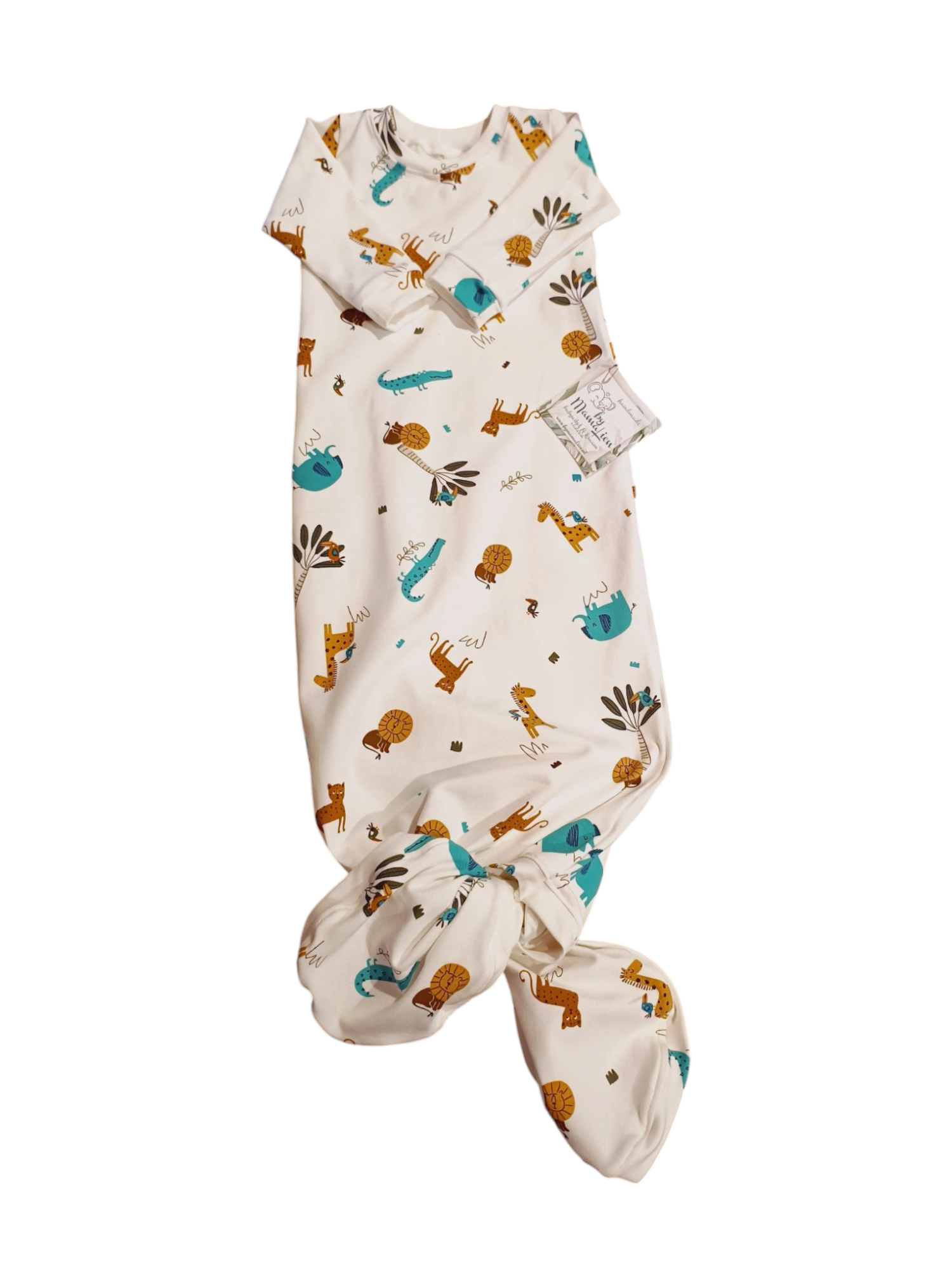 Knoop slaapzak By MamaLien 3 tot 6 maand creme jungle