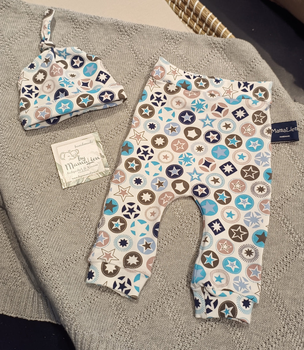 Baby setje maat 62/68 sterren blauw