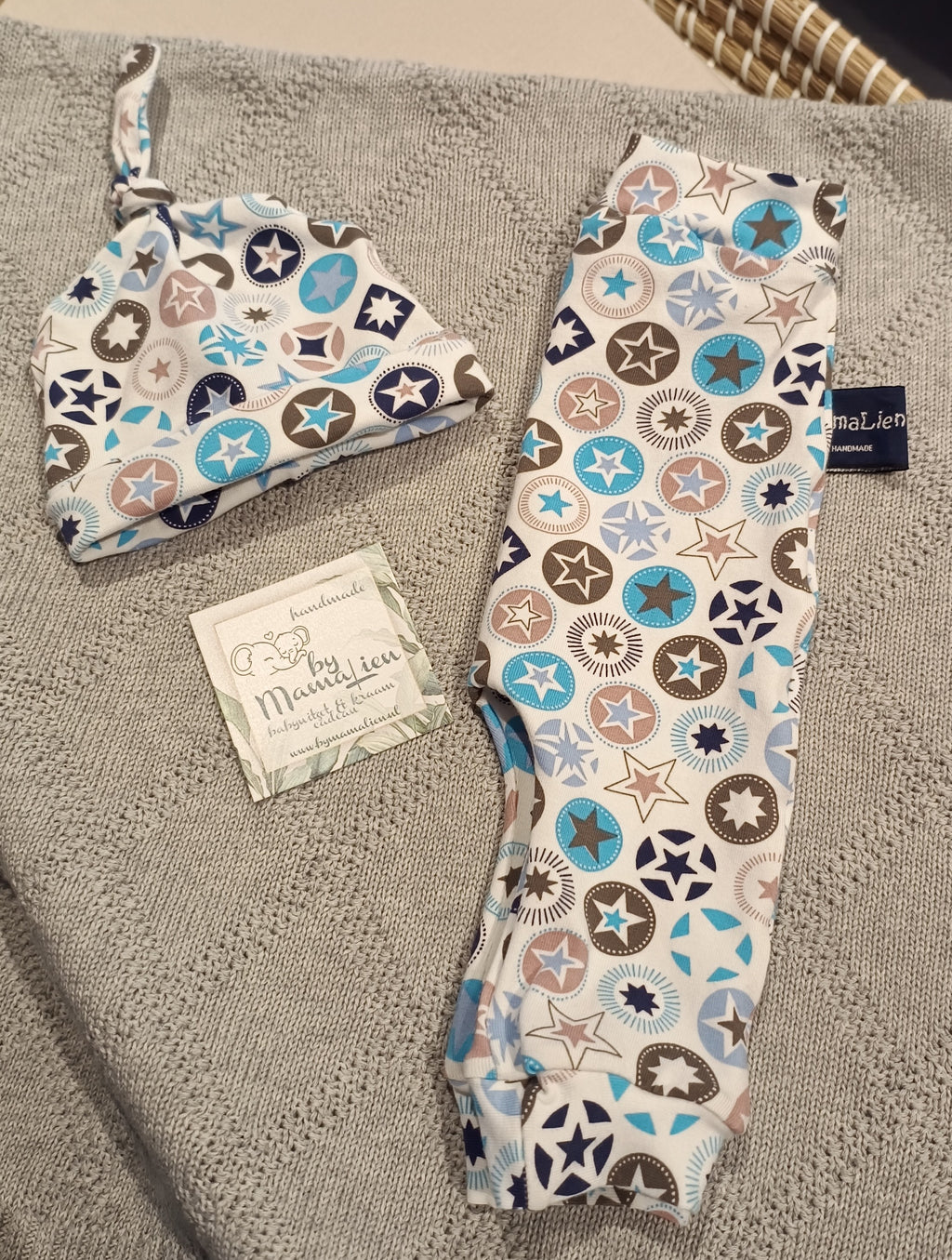 Baby setje maat 62/68 sterren blauw