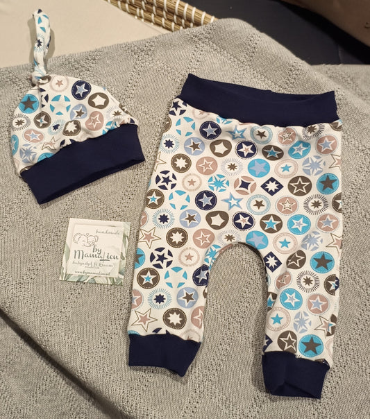 Baby setje maat 50/56 sterren blauw