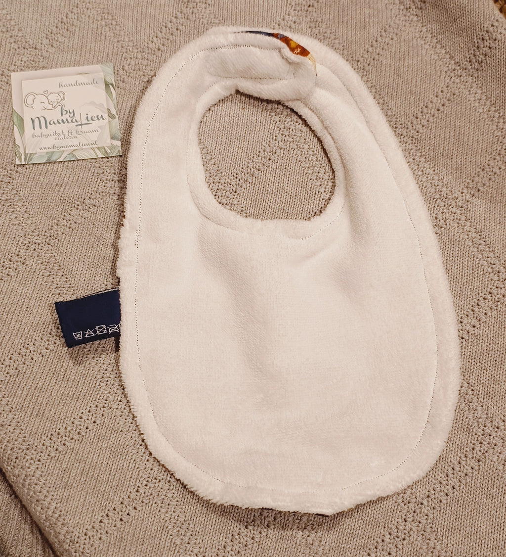 Slabbetje baby formaat blauwe uiltjes
