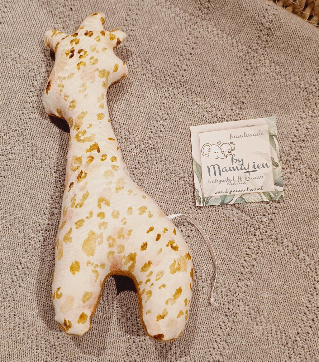 Baby knuffel giraffe gekleurde spetters