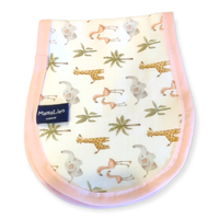 Schouderspuugdoek kleine olifantjes met flamingo rose