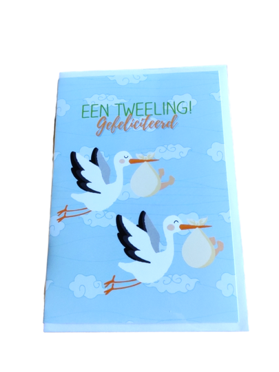 Geboorte wenskaart 86 tweeling