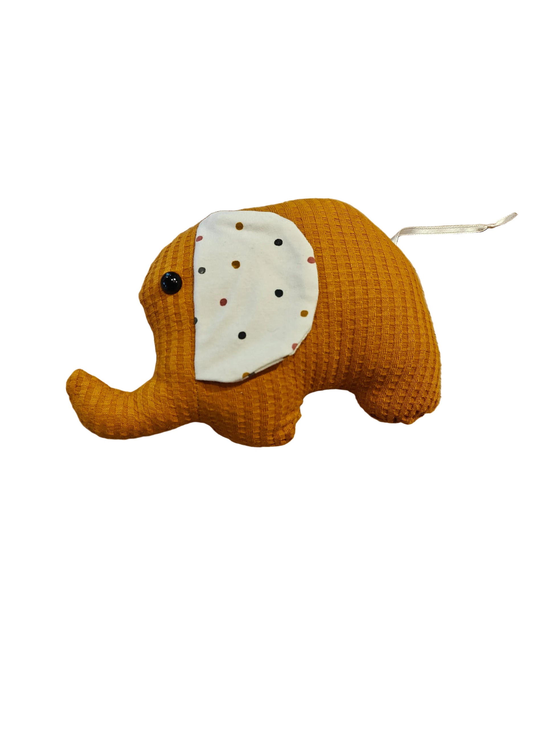Olifant met print oker wafel stipjes