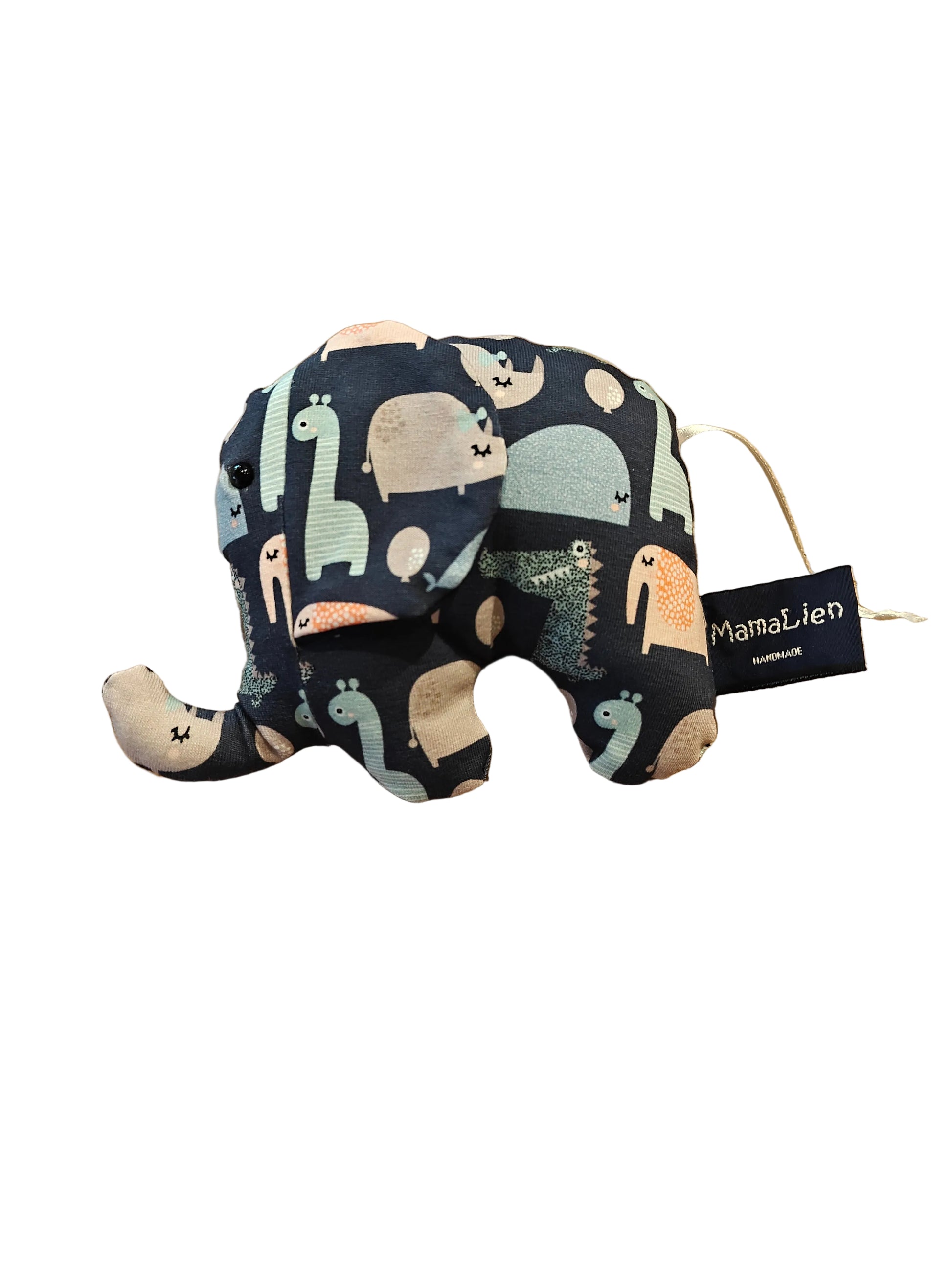 Olifant met print blauw dieren