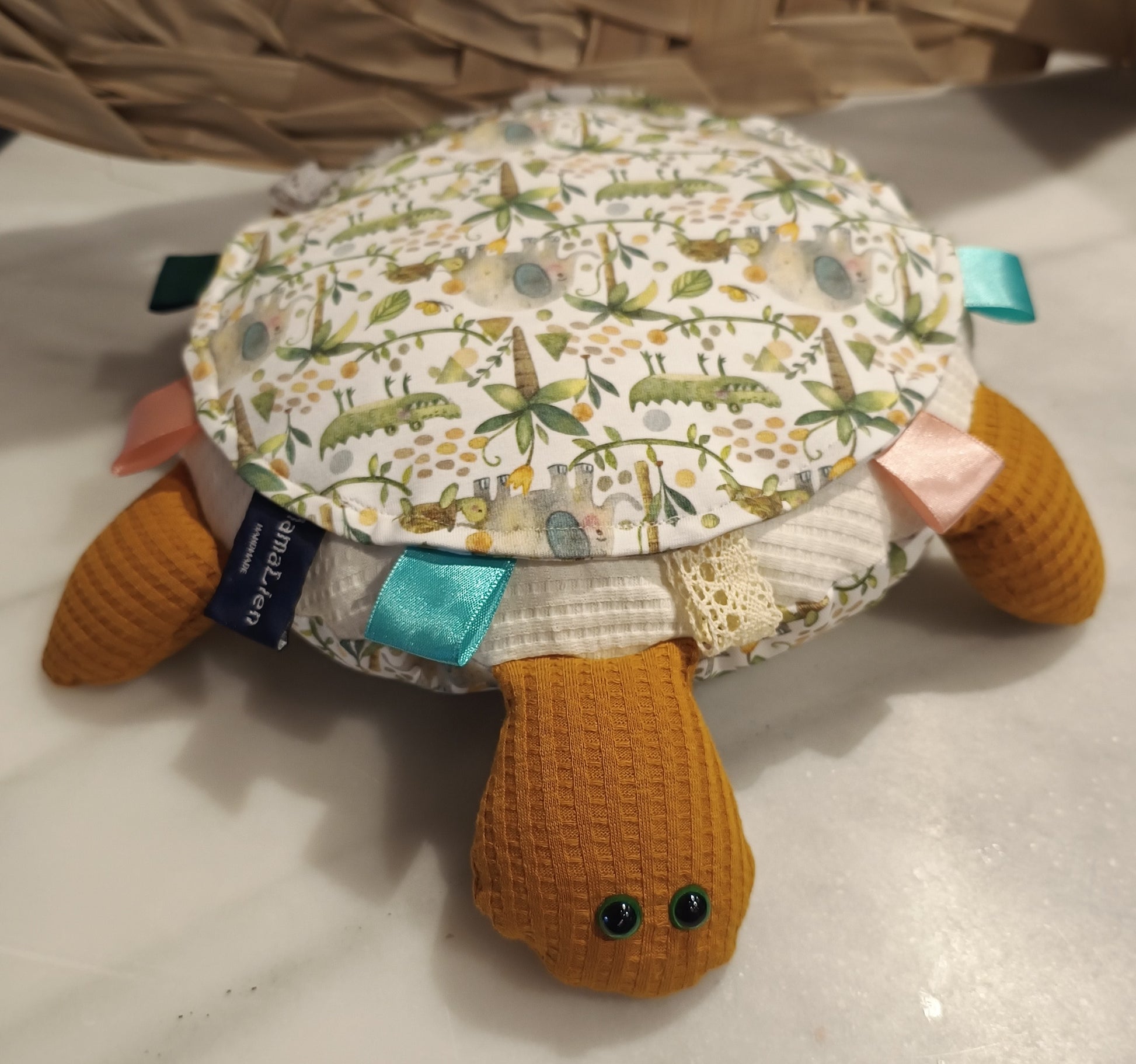 Knuffel schildpad By MamaLien groene jungle oker