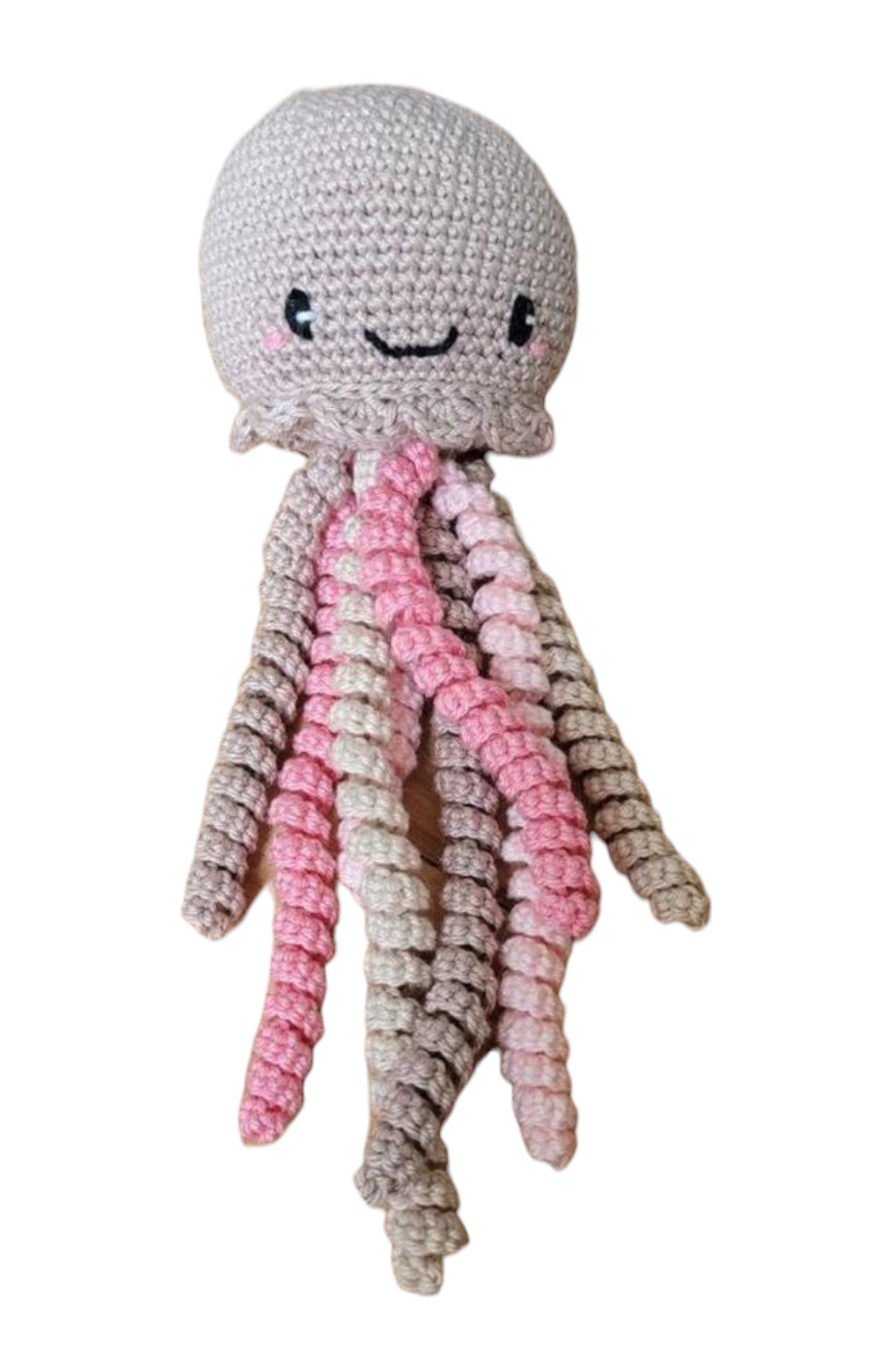 Gehaakte octopus taupe roze
