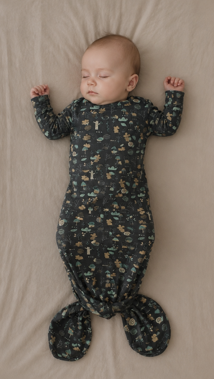 Knoop slaapzak By MamaLien 0 tot 3 maand blauwe muisjes