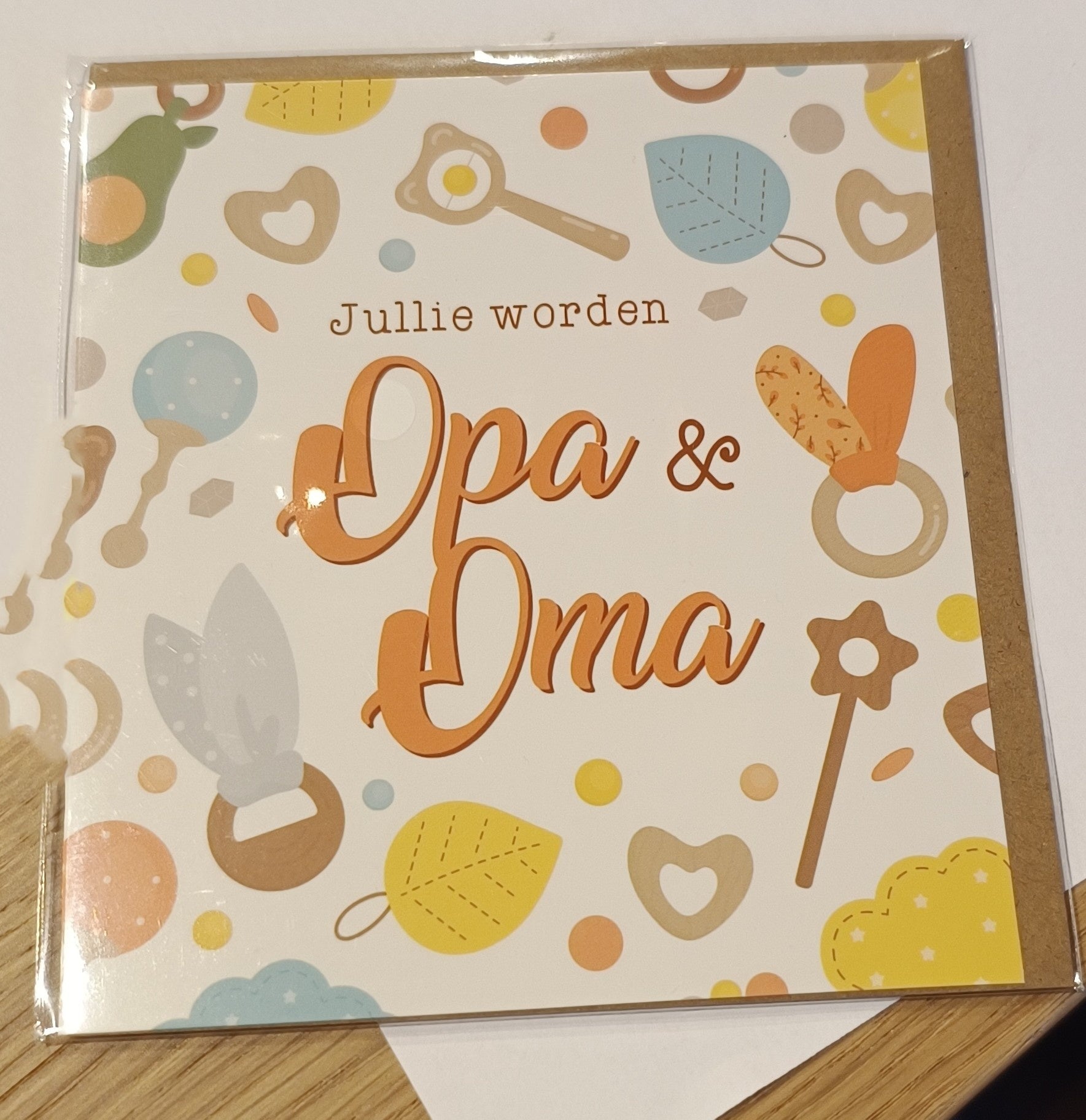 Geboorte wenskaart 91 opa oma