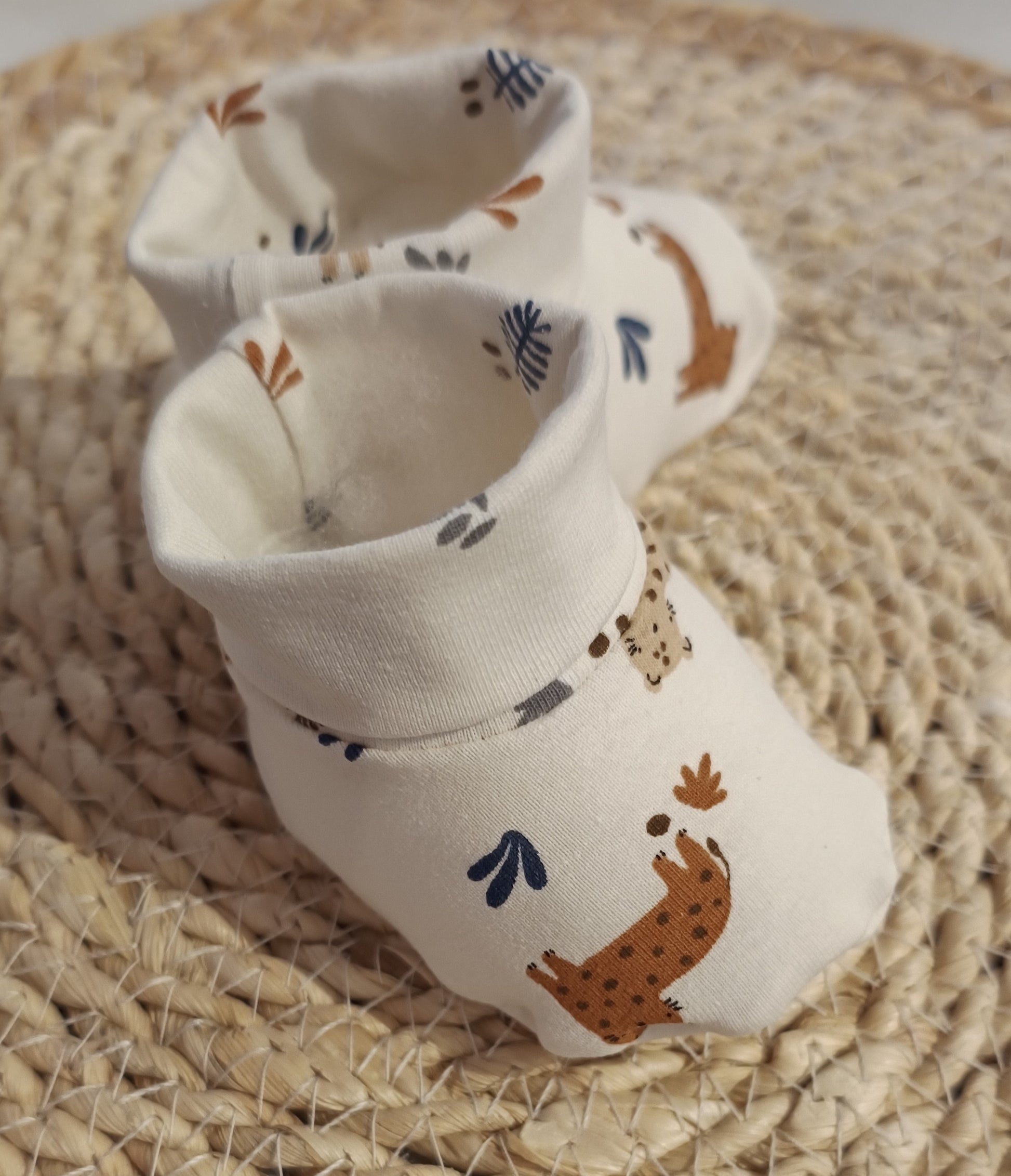 Baby slofjes crème panters