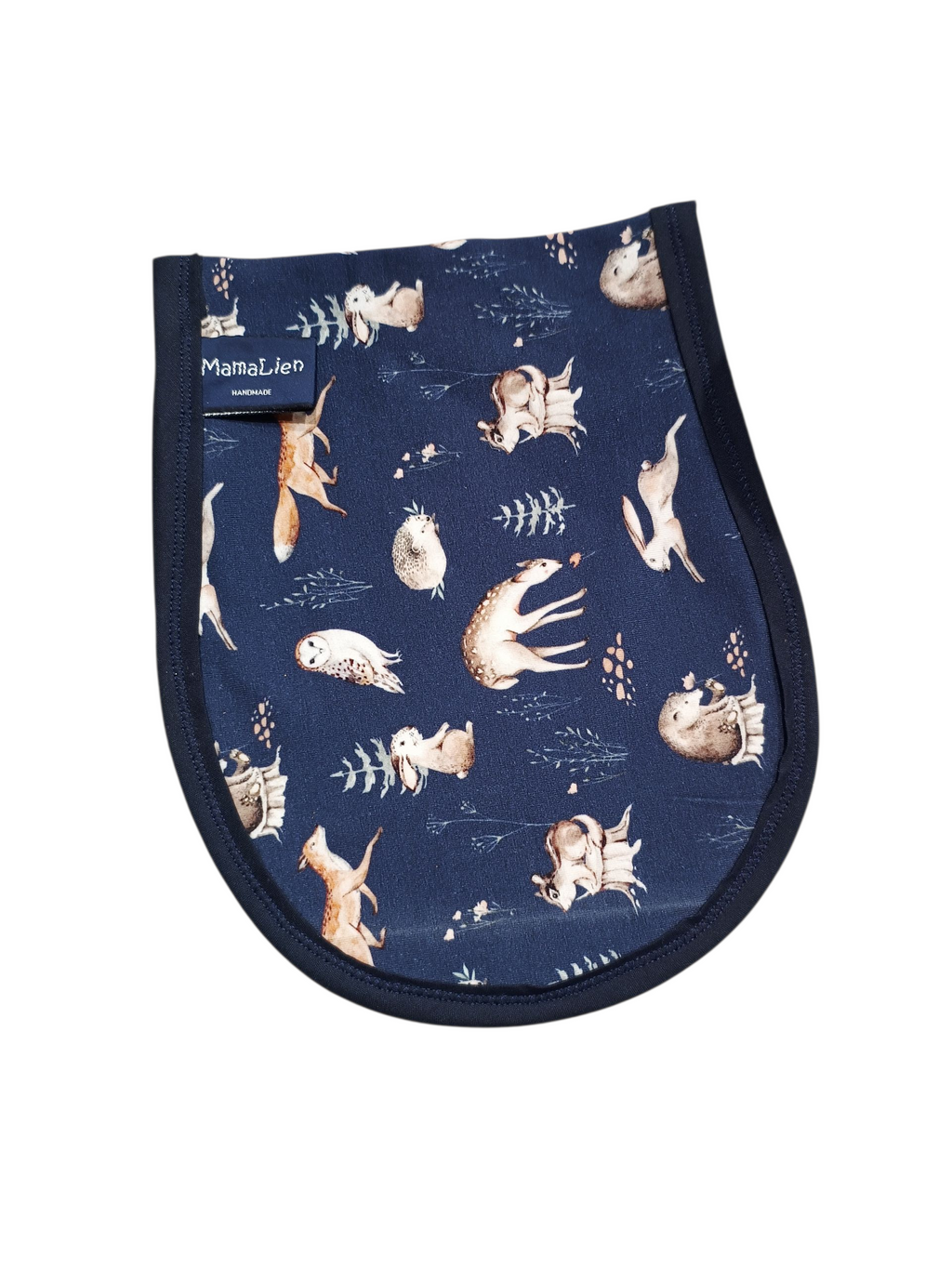 Schouderspuugdoek donker blauwe bosdieren