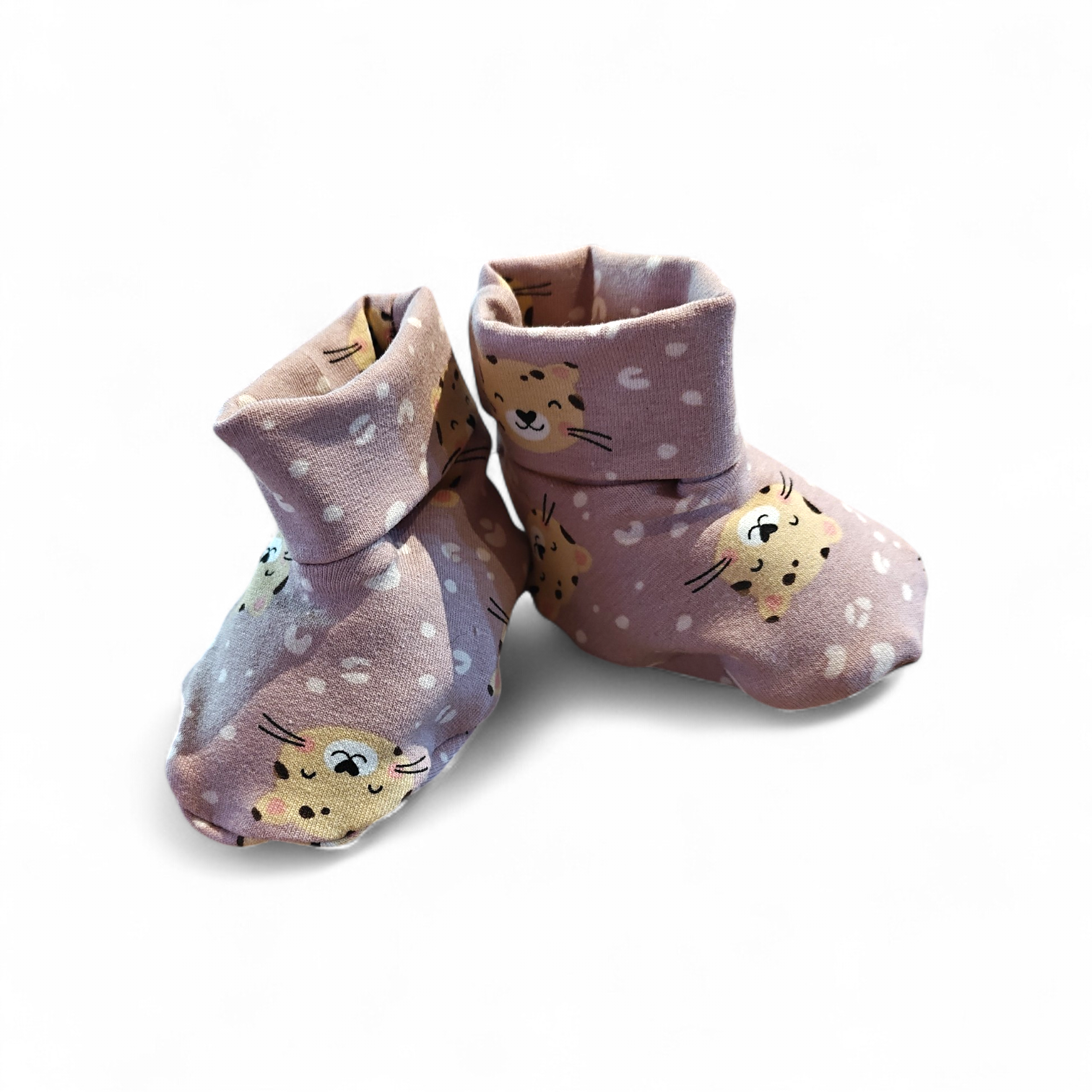 Baby slofjes licht paarse panters