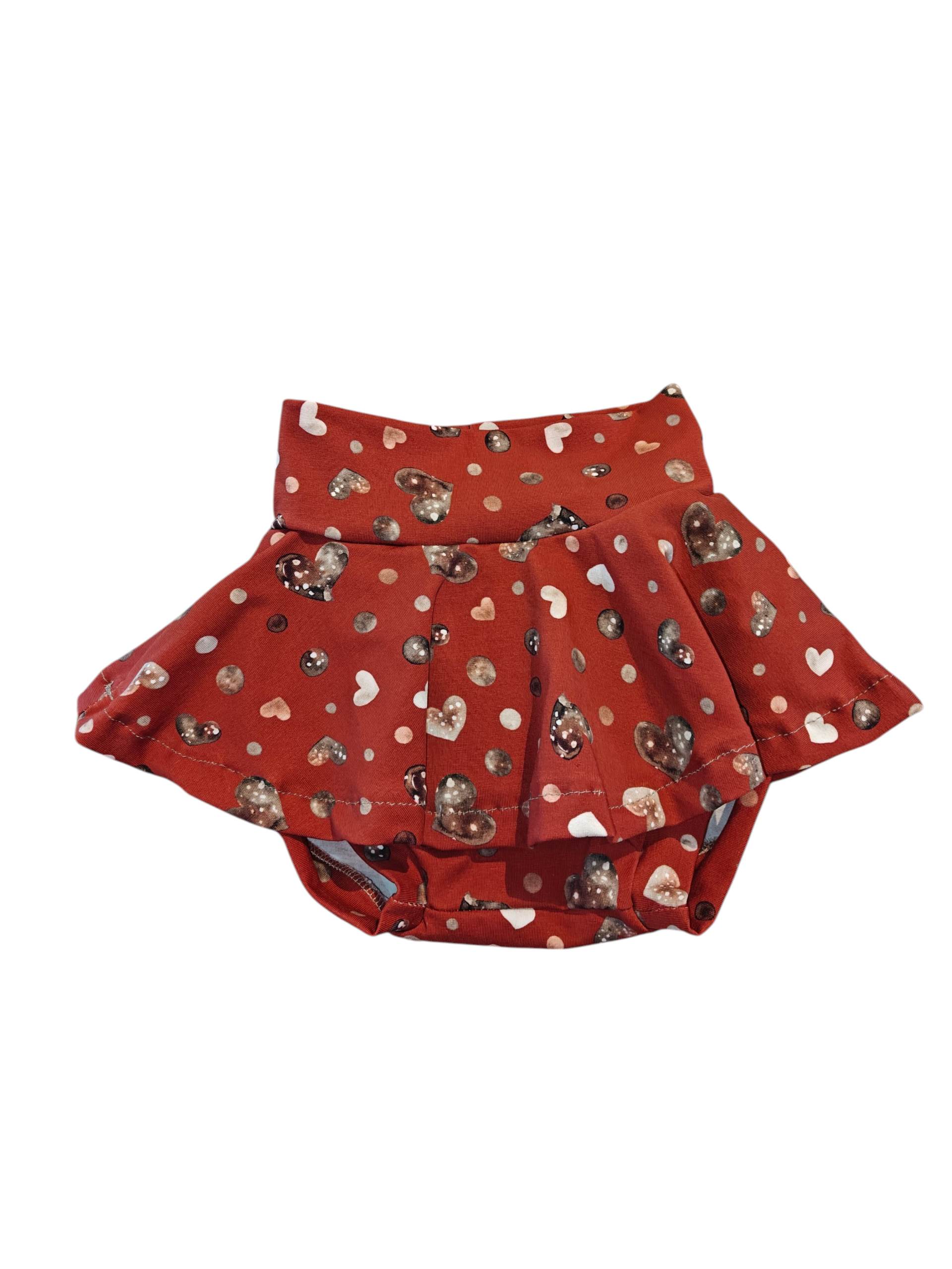Bummies met rokje maat 68/74 rood hartjes
