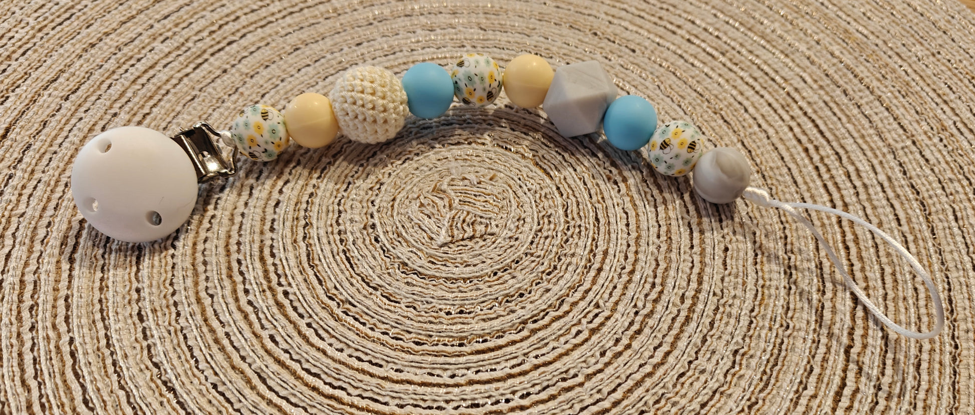 speenkoord blauw bijtjes