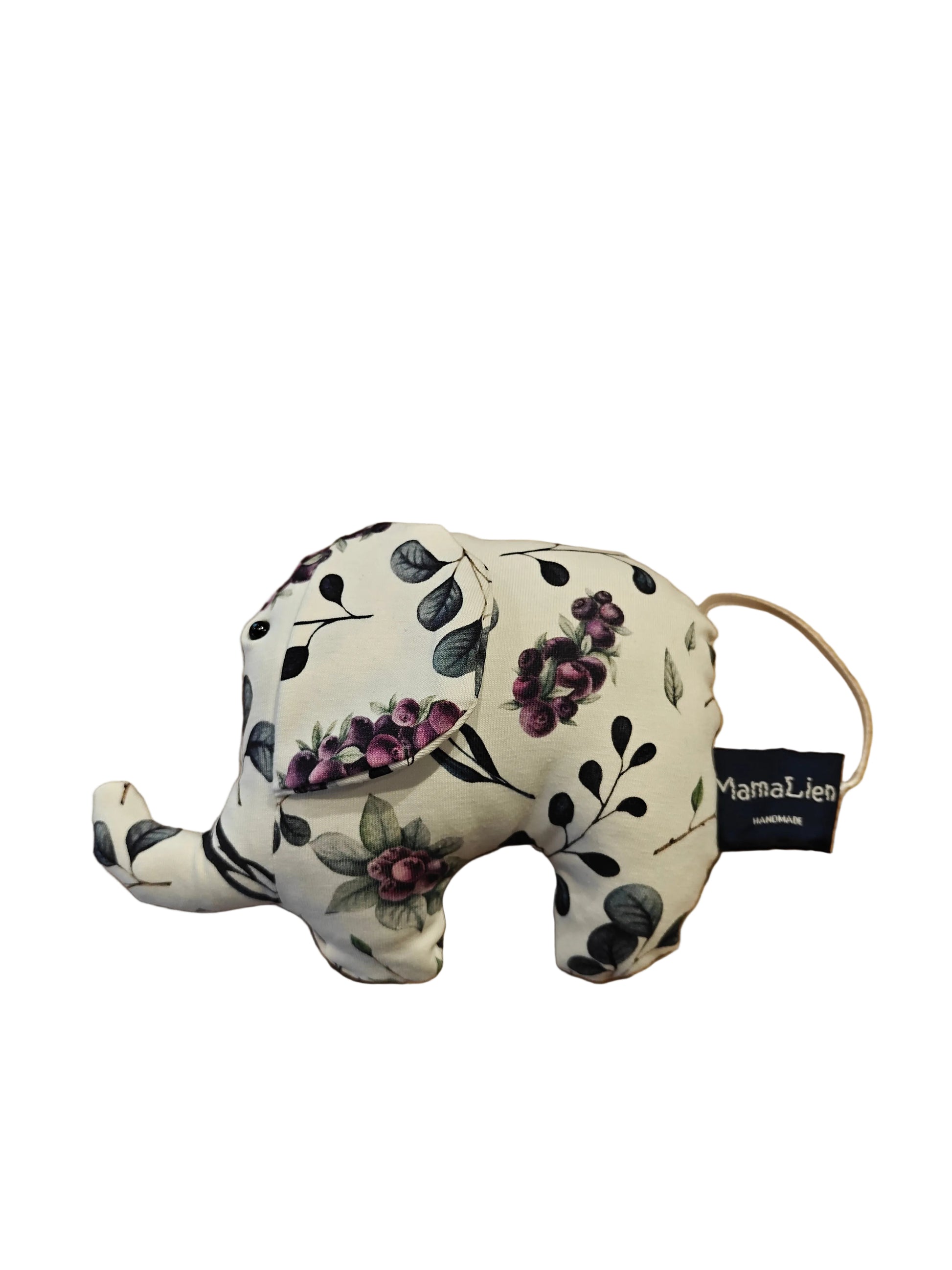 Olifant met print paarse besjes