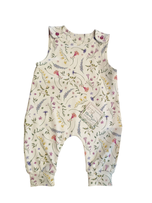 Baby salopette vrolijke bloemen — 62