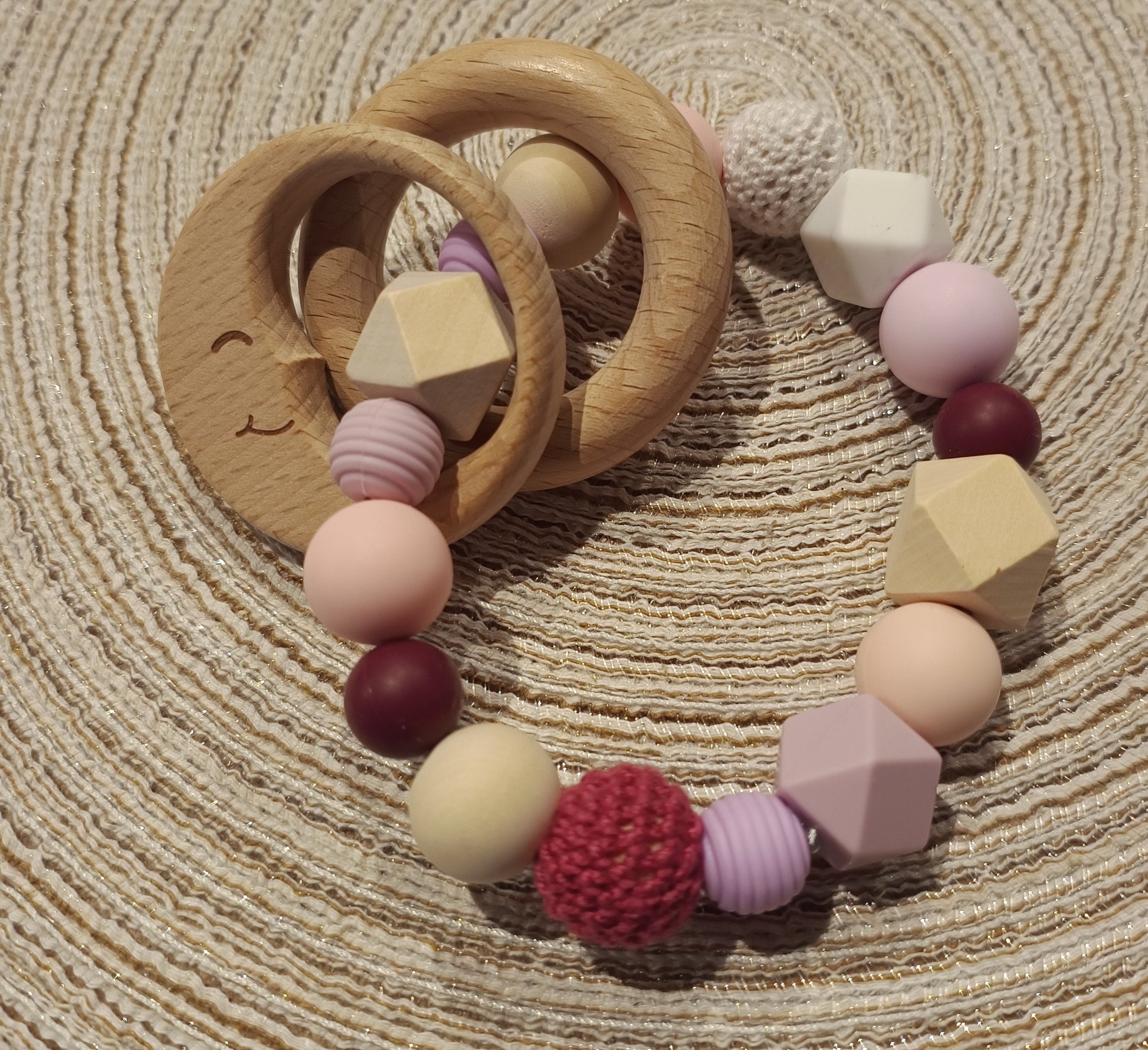 Bijtring roze paarse maan