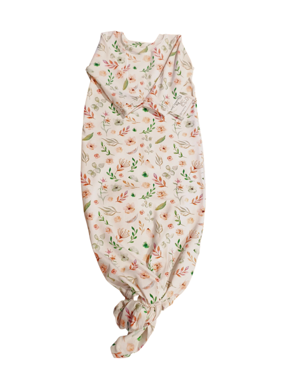Knoop slaapzak By MamaLien 3 tot 6 maand roze bloemen
