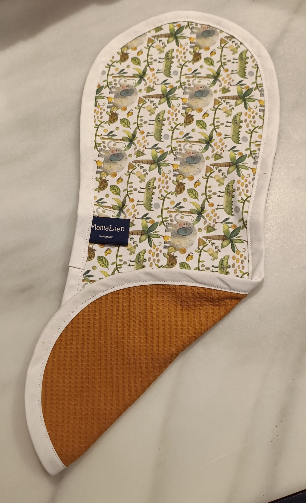 Schouderspuugdoek groene jungle oker