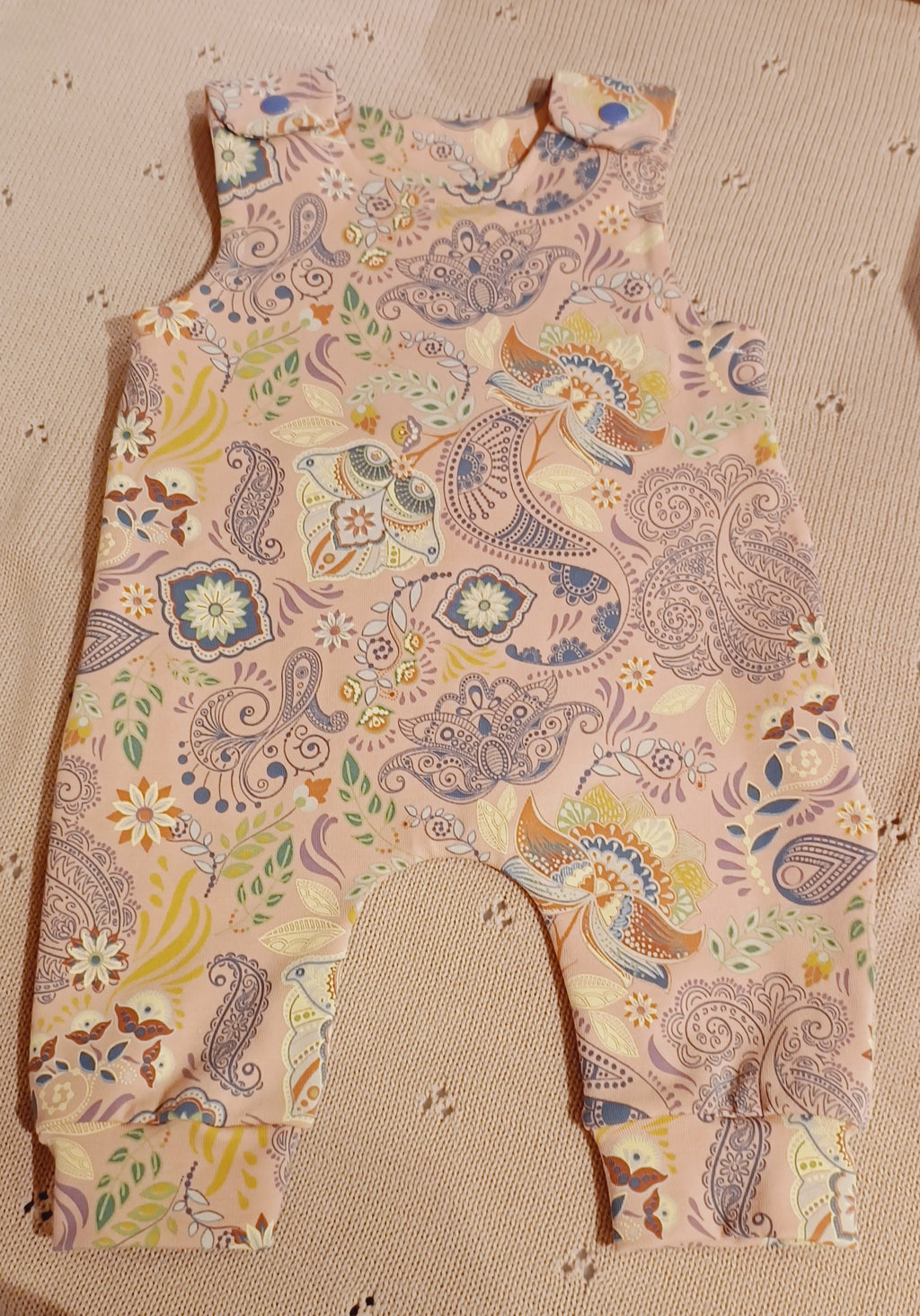 Baby salopette retro roze maat 56
