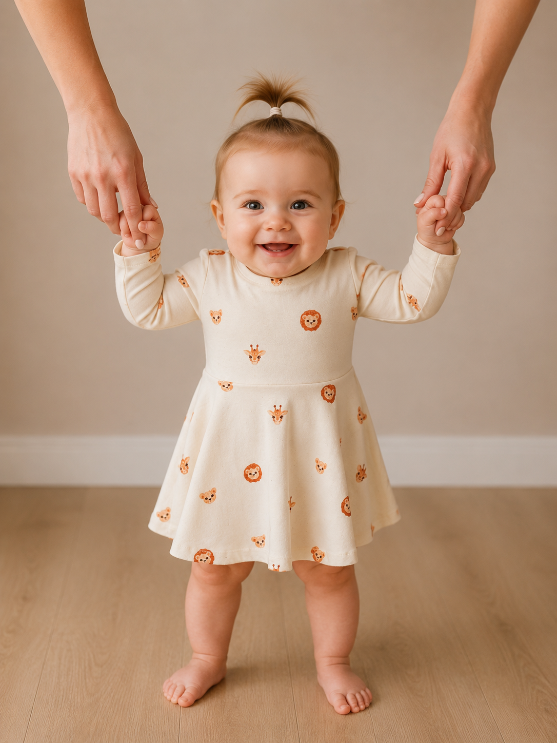 Jurkje maat 74 creme terra safari tricot