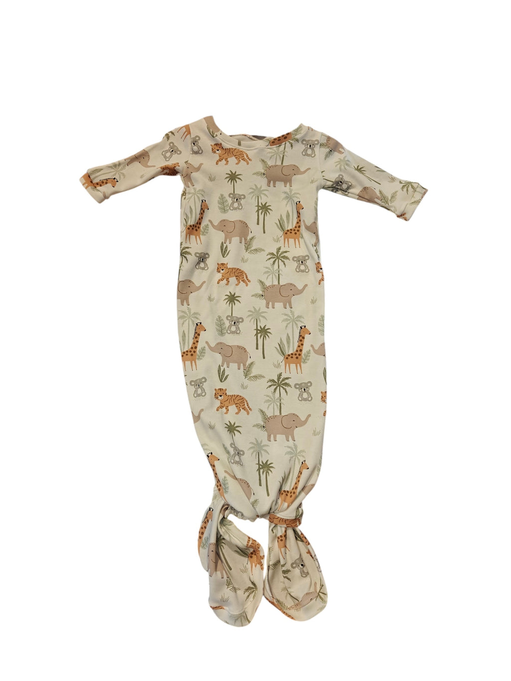 Knoop slaapzak By MamaLien 0 tot 3 maand creme jungle