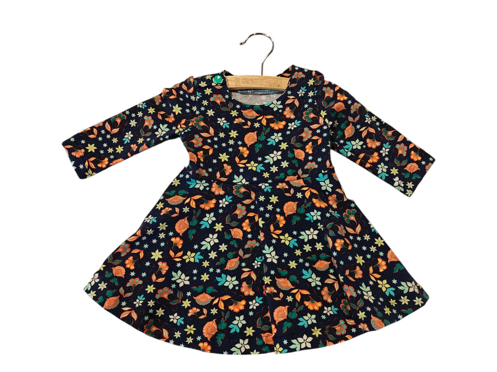 Jurkje maat 62/68 blauwe bloemen