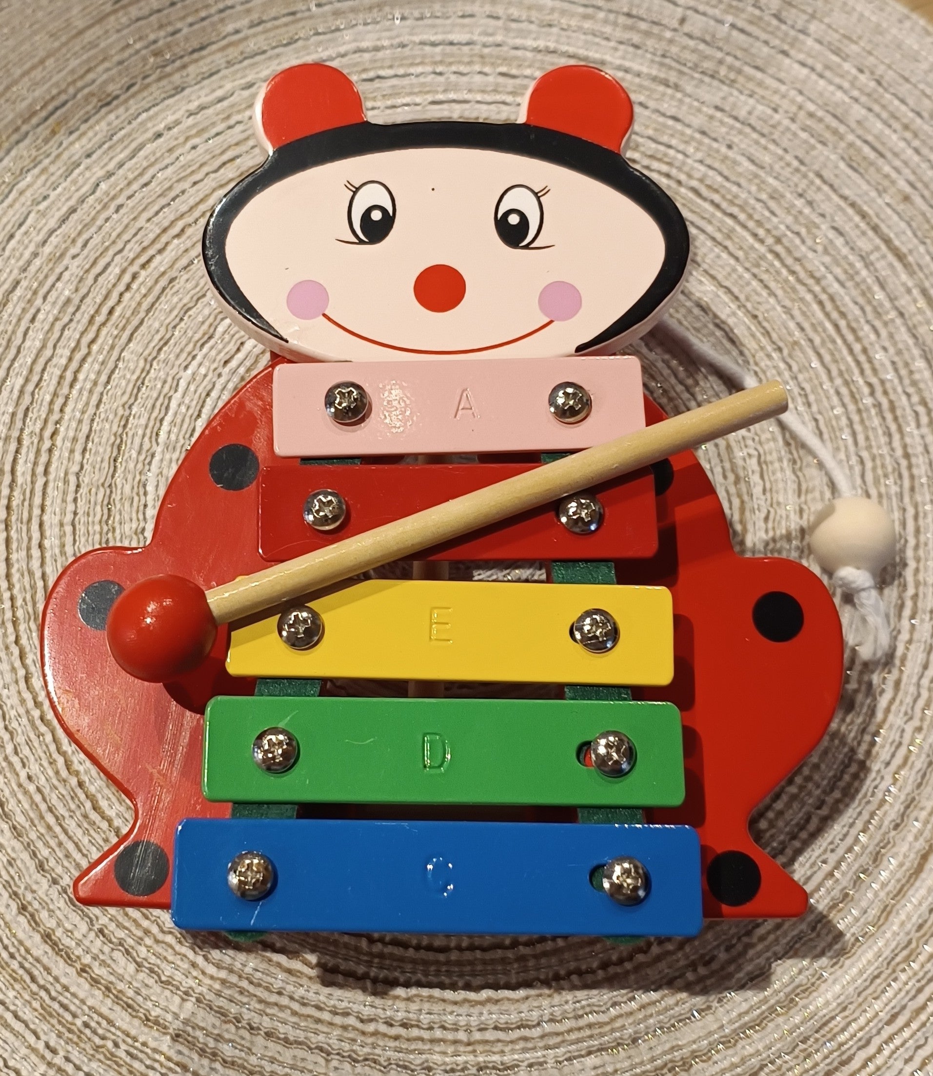 Houten xylofoon lieveheersbeestje